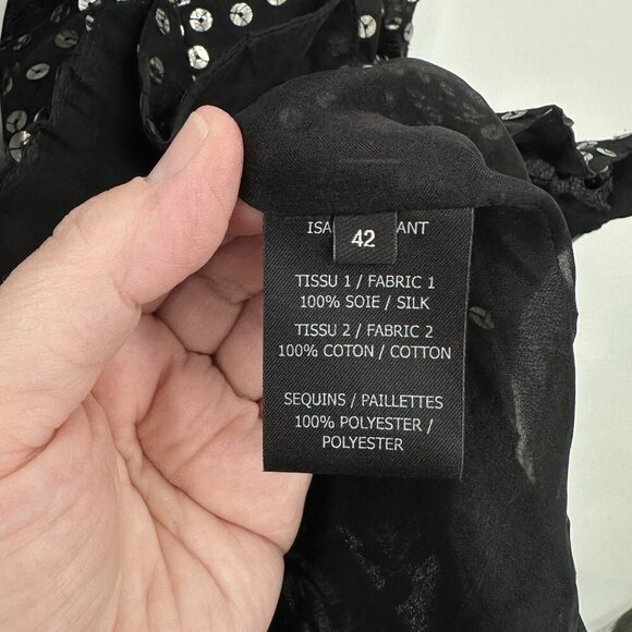 NEW ISABEL MARANT dress mini sequins spring summer 2014 asymmetrical black 42 XL - Picture 14 of 14